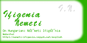 ifigenia nemeti business card